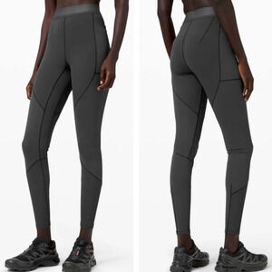 Lululemon Esker Tight in Graphite Grey. Mesh Breathable. W5CLGS Size 6